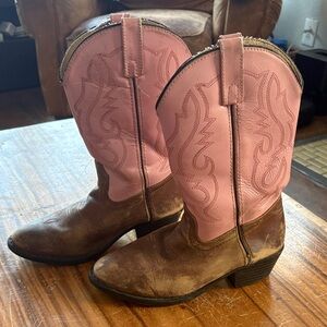SMOKY MOUNTAIN BOOTS Girls Size 4 Pink and Brown Western Boots